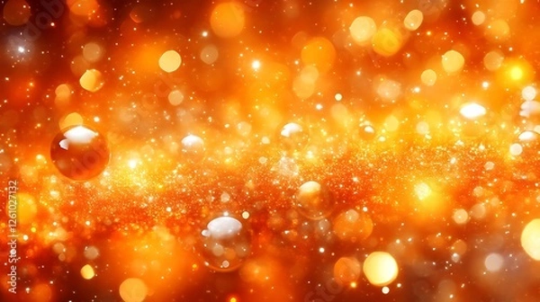 Fototapeta Abstract Orange Glitter Background With Sparkling Lights