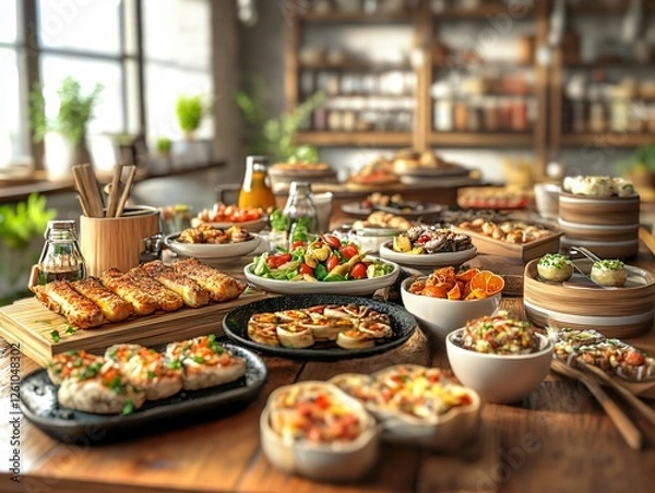 Fototapeta 3D Ultra-Realistic Food Icon Representing Order Online