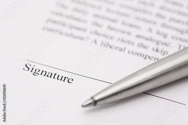 Fototapeta Sing contract with pen