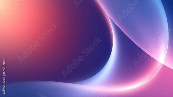 Fototapeta Vibrant abstract background with flowing curves in pink and blue gradients