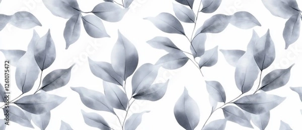 Obraz Silver leaves pattern, nature background, botanical design, wallpaper