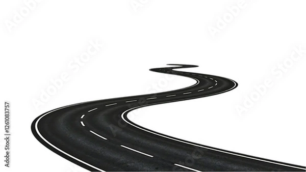 Obraz A winding road curves out of view hinting at themes of travel, paths, or journeys
