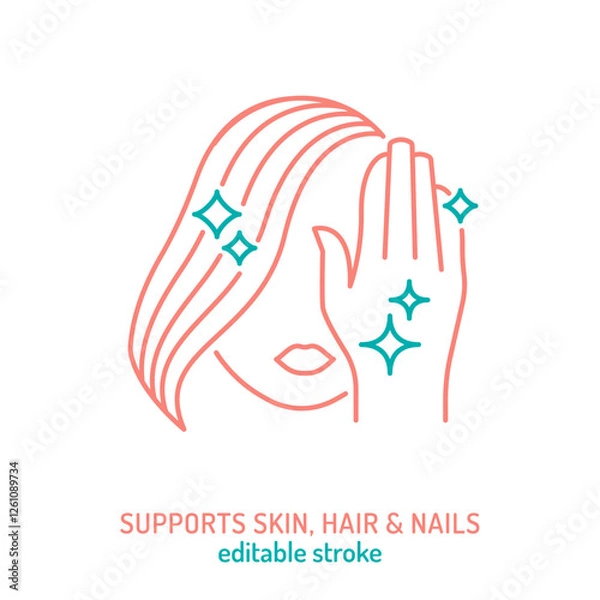 Fototapeta Linear icon for supplements and cosmetics packaging.