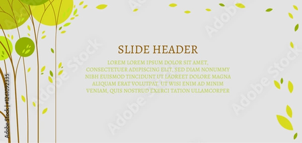 Obraz Colorful presentation slide with a summer tree.