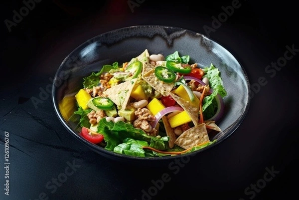 Obraz Vibrant Romaine Lettuce Salad with Sweet Onion and Avocado