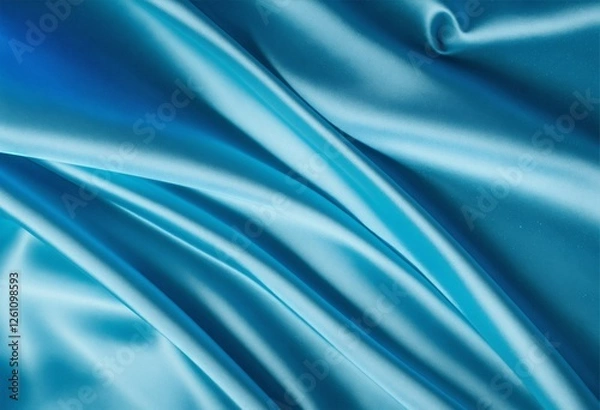 Obraz Fabric blue background. Satin textile texture.

