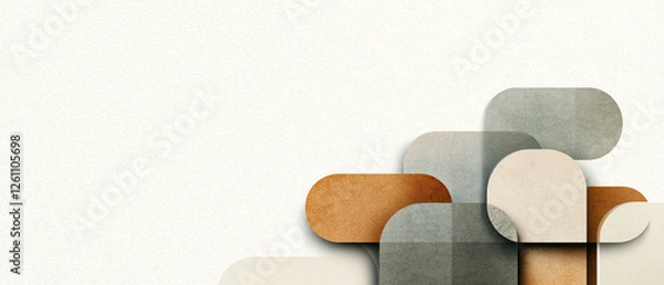 Fototapeta Minimalist abstract design with layered geometric shapes