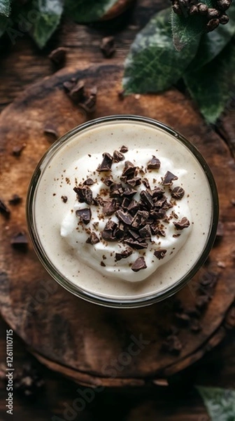 Obraz Chocolate Coffee Mousse: A decadent chocolate coffee mousse, rich and creamy, topped with whipped cream and chocolate shavings, the perfect indulgence for coffee lovers. 