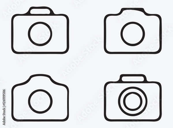 Fototapeta Minimalist Camera Symbol for Photography and Media