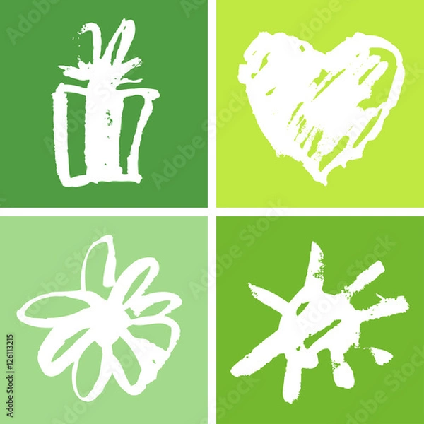 Fototapeta four frames with water-colour