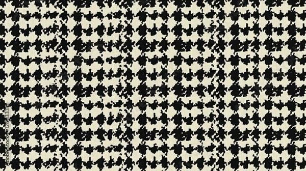 Obraz Black and beige houndstooth pattern textile background