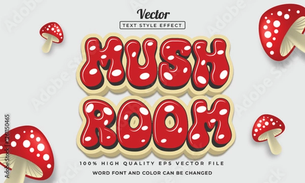 Obraz Red mushroom text effect