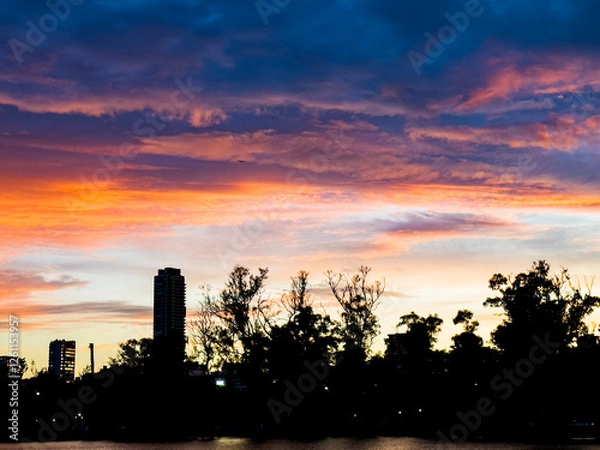 Obraz sunset over the city