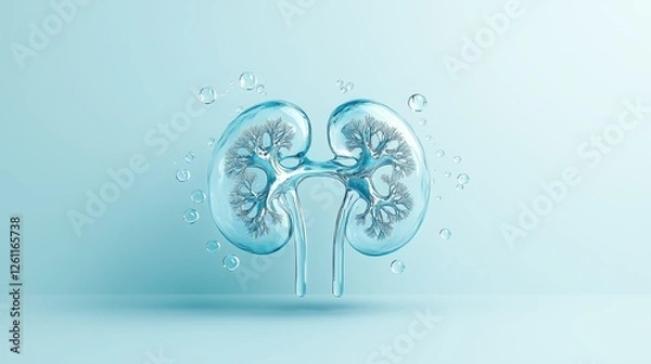 Fototapeta Unique depiction of Earth resembling a human kidney showcasing environmental themes and interconnected life systems