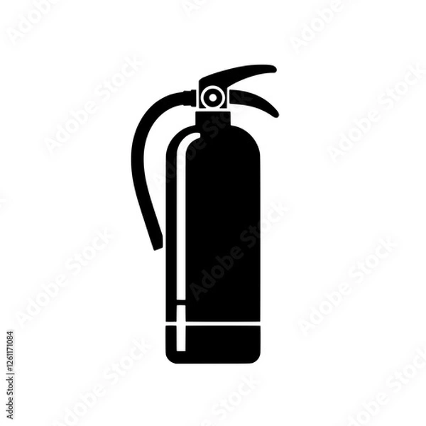 Fototapeta Fire Extinguisher Icon: A minimalist silhouette of a fire extinguisher, a powerful symbol of safety and preparedness for emergencies. This icon is perfect for illustrating safety procedures.