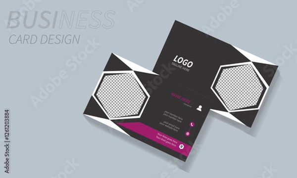 Fototapeta Modern and clean business card and abstract simple creative professional business card template design ,corporate visiting card, name card, card design template in geometric double side design