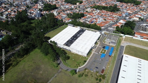 Fototapeta Aerial View of Data Center in ABC Paulista, Brazil – Powering Cloud Computing, Data Storage, and Digital Infrastructure