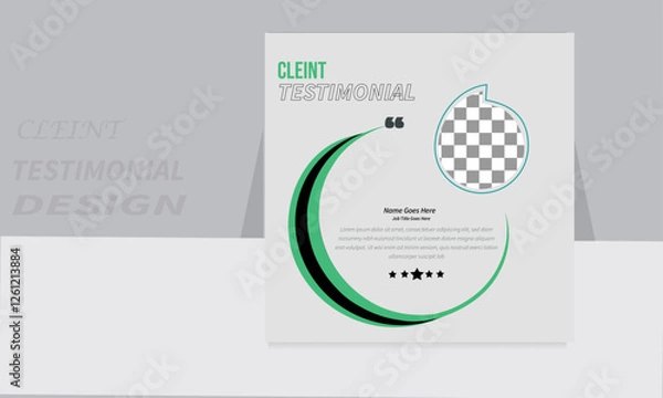 Fototapeta Modern client testimonial or creative Client feedback template design and social media post web banner template. Creative design in color variation design