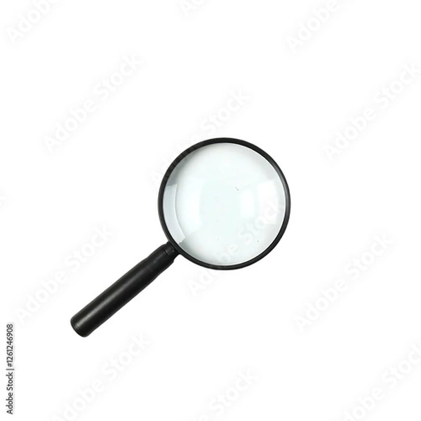 Obraz A black-handled magnifying glass isolated on transparent background