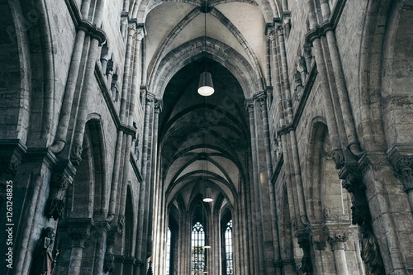Fototapeta Gothic Vaults of a Cathedral in Nuremberg, Germany