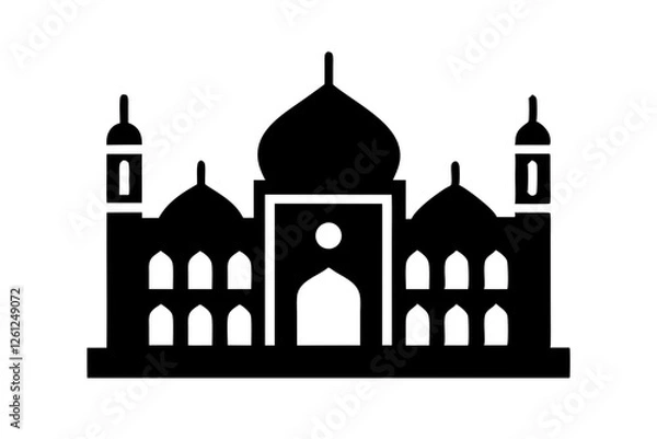 Fototapeta Islamic mosque silhouette vector illustration,  mosque cion silhouette vector 