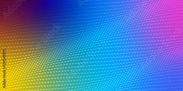 Fototapeta Dynamic Wavy Halftone with Cool Gradient: Abstract Digital Flow with Colorful Dashes