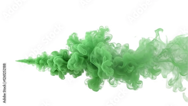 Obraz green smoke billowing outward with a soft, cloud-like texture. This eye-catching effect could be used to depict concepts of atmosphere, mystery, or even fantasy elements on transparent background