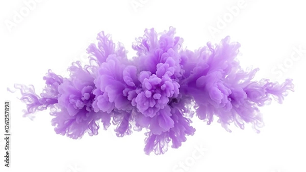Obraz An isolated purple smoke plume is dense and detailed, resembling a cloud of pollution billowing smoke against transparent  background