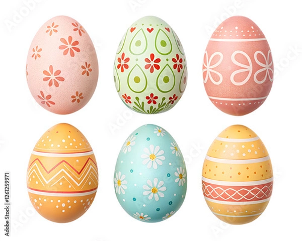 Obraz Creative arrangement of decorated Easter eggs