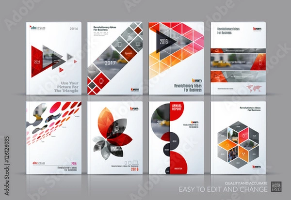Fototapeta Business vector set. Brochure template layout, cover design annu