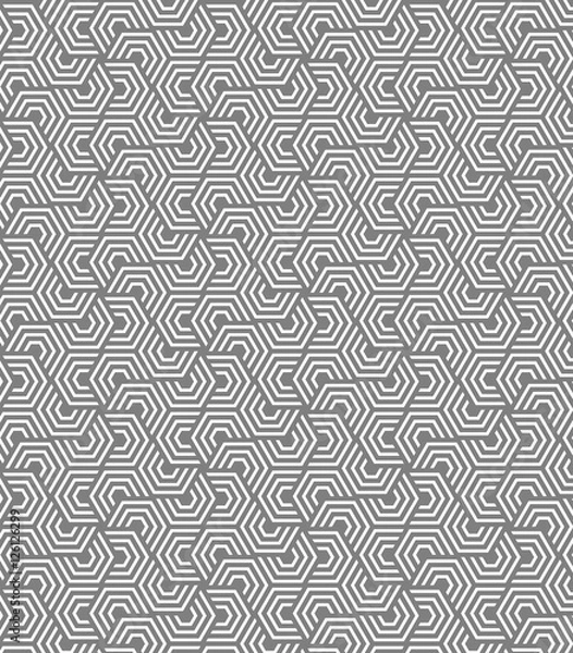 Fototapeta Hexagon pattern, stylish monochrome, vector pattern