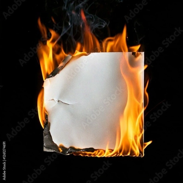 Obraz background with burning sheet of paper