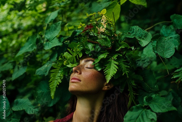 Fototapeta Experiencing serenity in nature. Generative AI