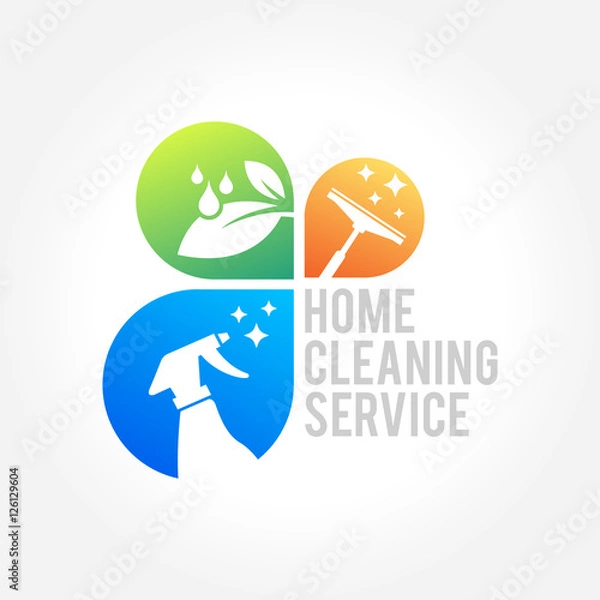 Obraz Cleaning Service Business logo design, Eco Friendly Concept for Interior, Home and Building