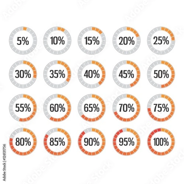 Obraz set elementi grafici percentuale