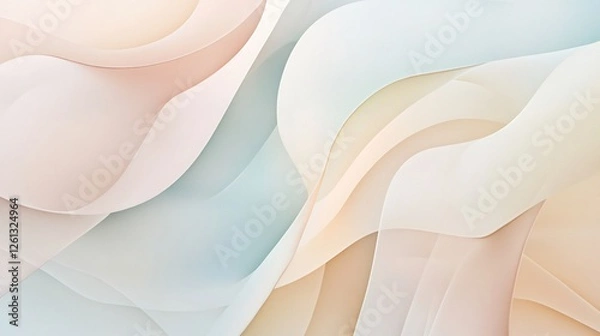 Fototapeta Abstract pastel wave background soft curves design art light