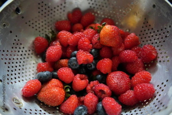 Obraz Fruit, strawberry, blue berry, raspberry, 