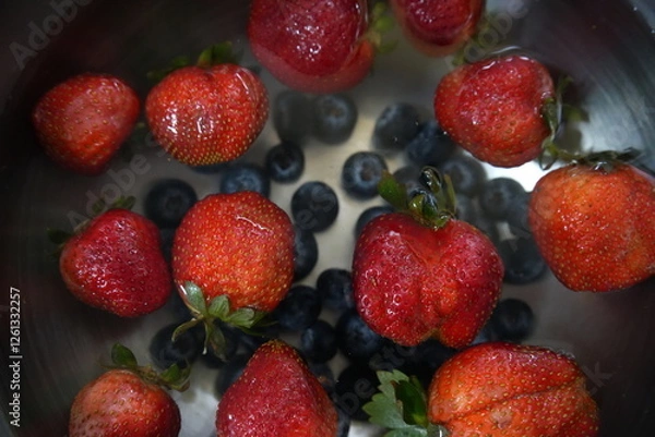 Obraz Fruit, strawberry, blue berry, raspberry, 