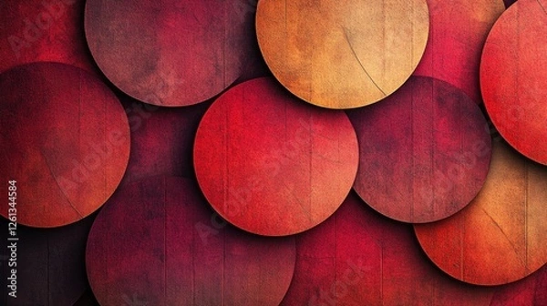 Fototapeta Abstract Red and Orange Circles Texture Background