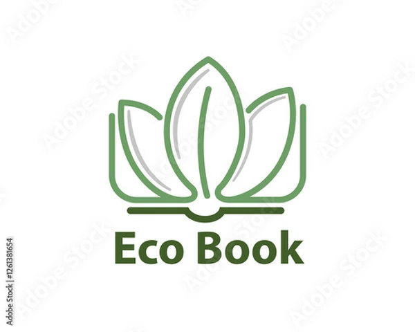 Obraz simple line eco book nature logo design template illustration