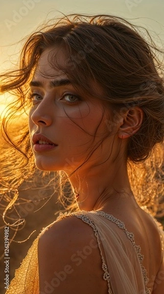 Fototapeta Neon Eden: AI-Crafted Jungle Pyramids with Bioluminescent Vines Under a Cyber Moon