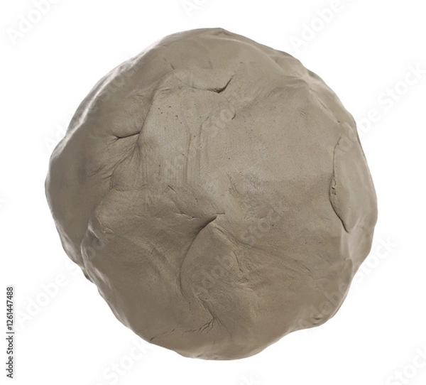 Fototapeta Clay modelling in shape ball, isolated on white 