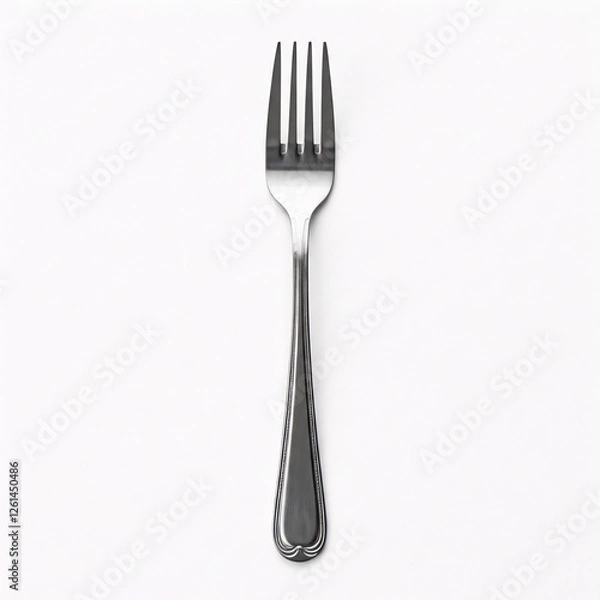 Fototapeta Fork isolated on a white background. 3d render illustration.