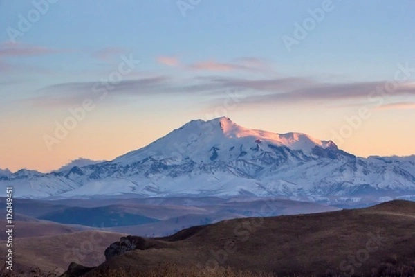 Obraz снежные вершины, гора Эльбрус