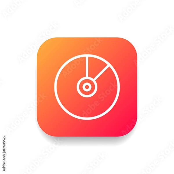 Fototapeta Vinyl icon vector, clip art. Also useful as logo, square app icon, web UI element, symbol, graphic image, silhouette and illustration.