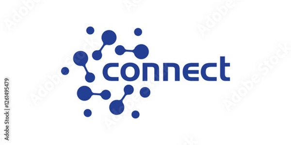 Fototapeta logo design text and connection, molecule, logo for technology, modern, symbol, icon, idea, creative.