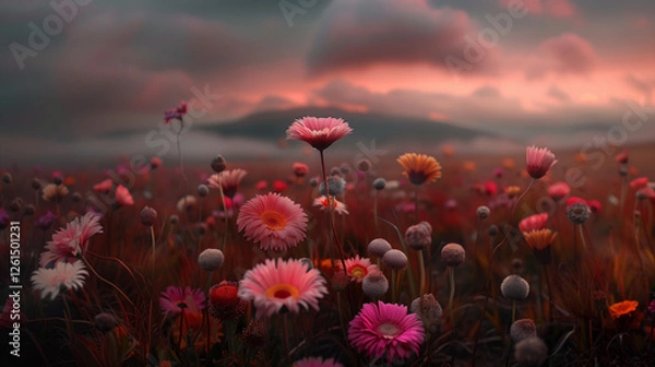Obraz Spring field of flowers