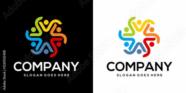 Obraz colored vector logo of human community association