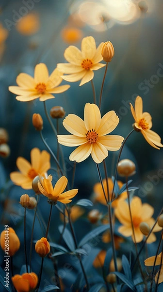 Obraz Spring field of yellow flowers