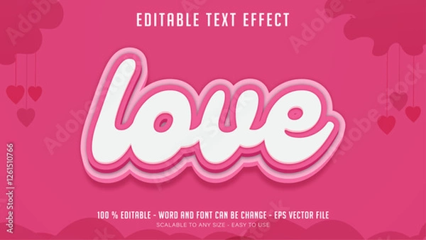 Fototapeta love editable text effect